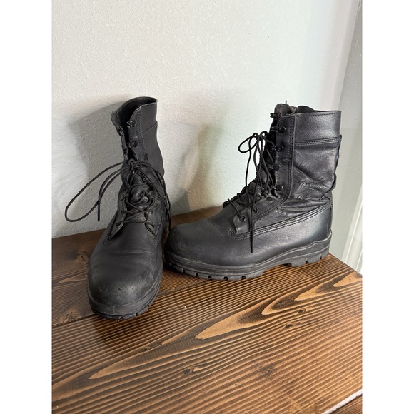 Bates Men's Size 8.5 Durashock Black Leather Steel Toe Boot ASTM F2413-05